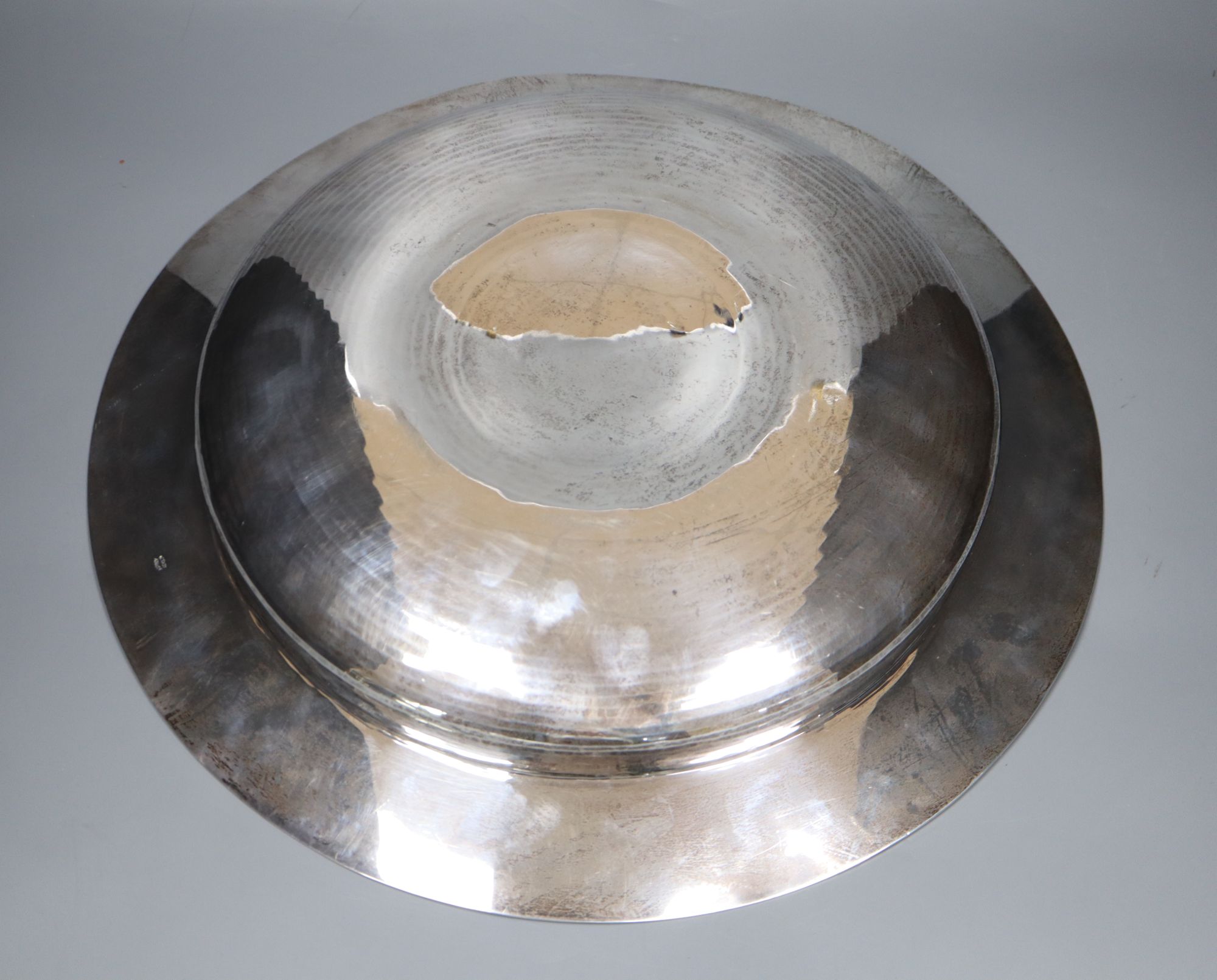 A 1930s Asprey & Co silver armada style fruit bowl, London, 1936, 40.4cm,